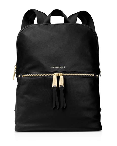 michael kors polly medium slim zip backpack - black|Polly Medium Nylon Backpack .